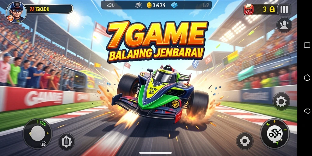 Menampilkan gameplay intens balapan mobil di 7GAME.