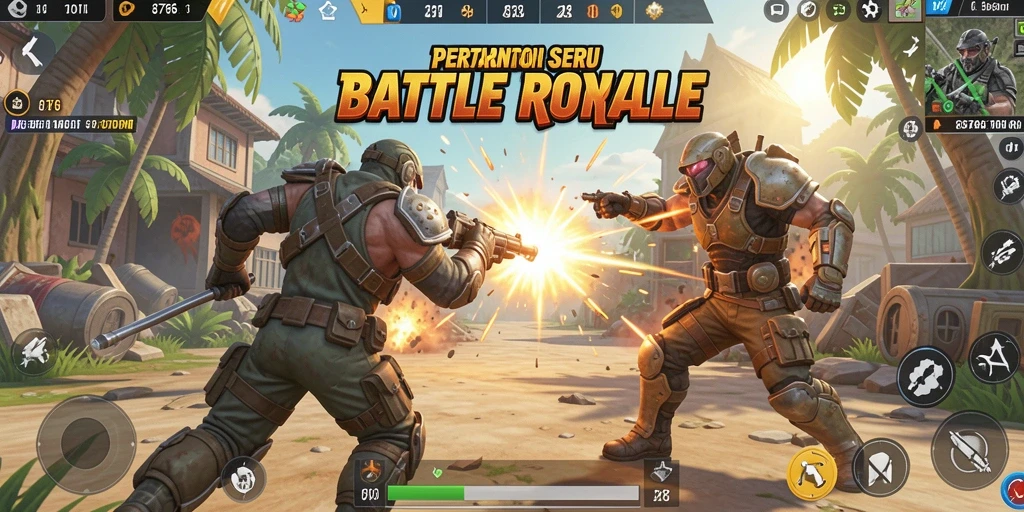 Tampilan gameplay menegangkan dari 8768 dalam pertarungan Battle Royale.