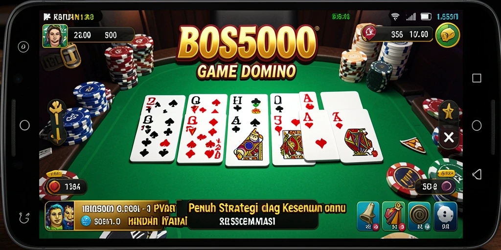 Screenshot gameplay BOS5000 menampilkan aksi domino yang seru.