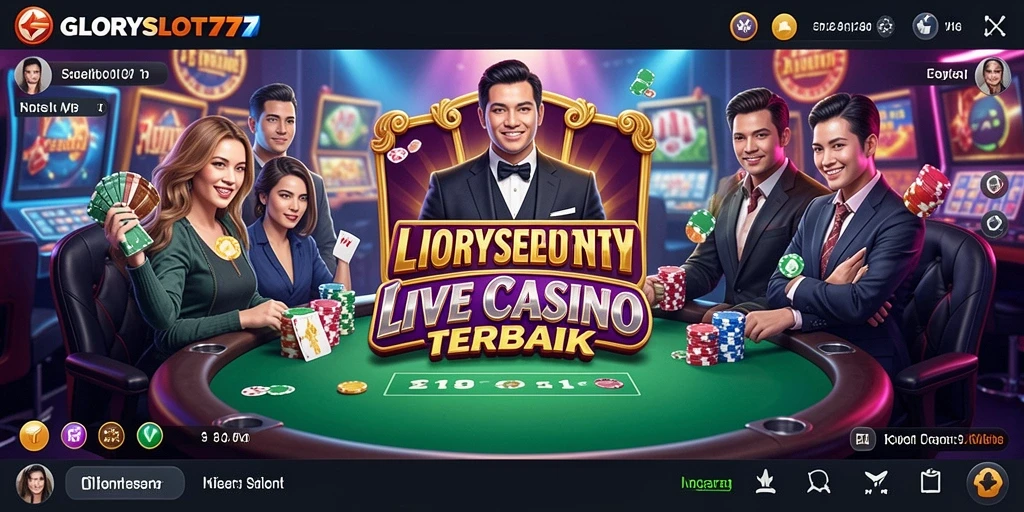 Tampilan gameplay Live Casino yang seru dan interaktif di GLORYSLOT777.