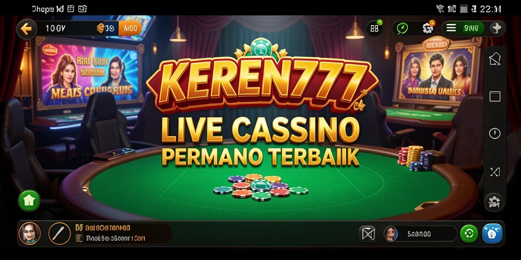 Screenshot KEREN777 menampilkan dealer profesional dalam suasana permainan Live Casino.