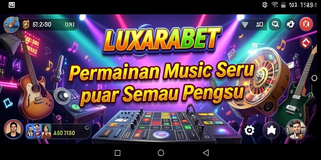 Screenshot utama LUXARABET menampilkan gameplay musik yang seru.