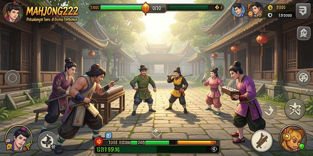 Tampilan menarik dari gameplay Open World di MAHJONG222.