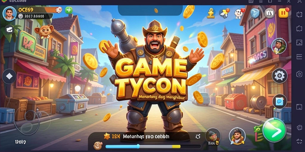 Tampilan gameplay OCE69 dengan elemen strategi Tycoon yang menarik.