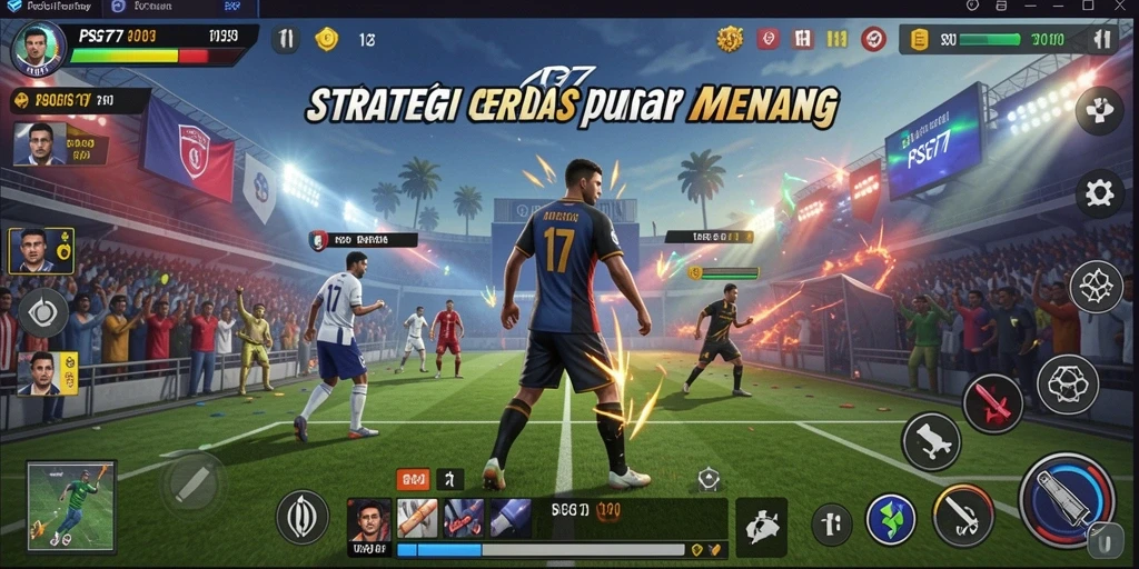 Tampilan gameplay utama PSG77 yang menampilkan strategi dan pertempuran.