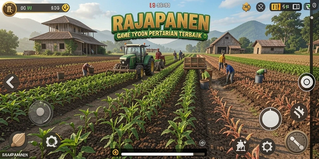 Screenshot gameplay RAJAPANEN yang menunjukkan keseruan dalam mengelola pertanian.