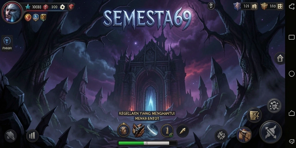 Screenshot gameplay menampilkan suasana gelap dan menegangkan dalam SEMESTA69.