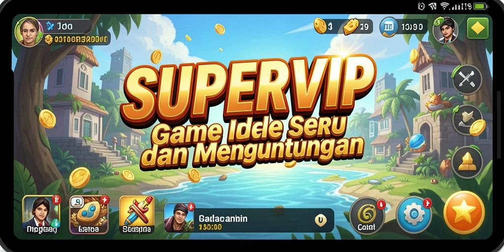 Screenshot gameplay SUPERVIP menampilkan aksi Idle yang menarik.