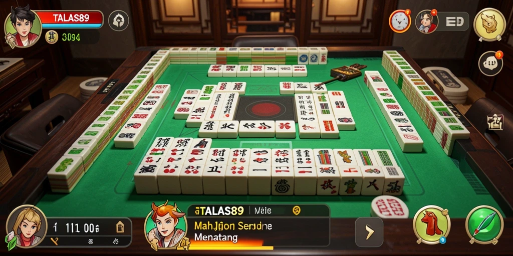 Tampilan gameplay seru dalam aplikasi TALAS89 Mahjong.