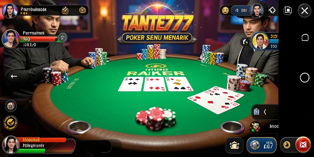 Tampilan gameplay seru dan interaktif dalam TANTE777 Poker.